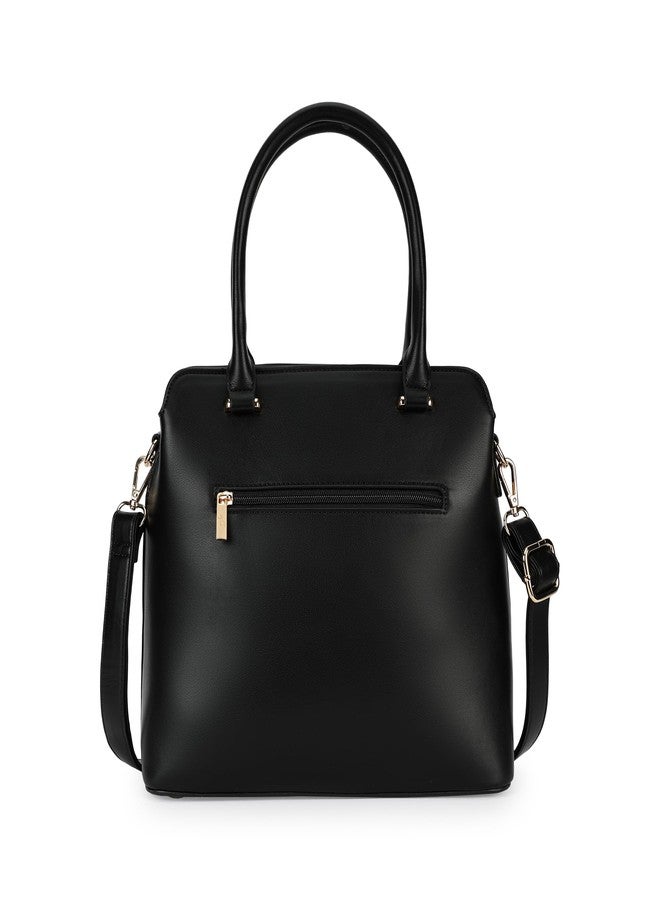 Fastrack Structured Quilted Satchel Bag for Women | Medium Faux Leather Bag with 3 Compartments, Top Handles, Detachable Strap, Multiple Pockets | Elegant Everyday Satchel for Work, College, Outings - Image 5